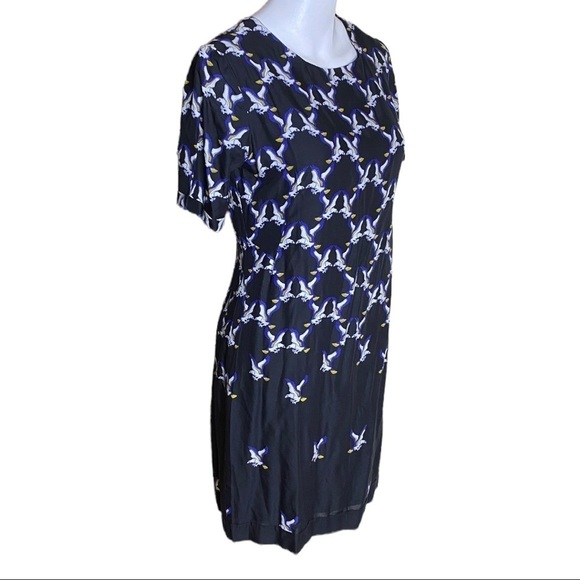 Eleven Paris Dress Teagle Bird Print With Cut Out Back ASOS M Size 8 US - Picture 4 of 16